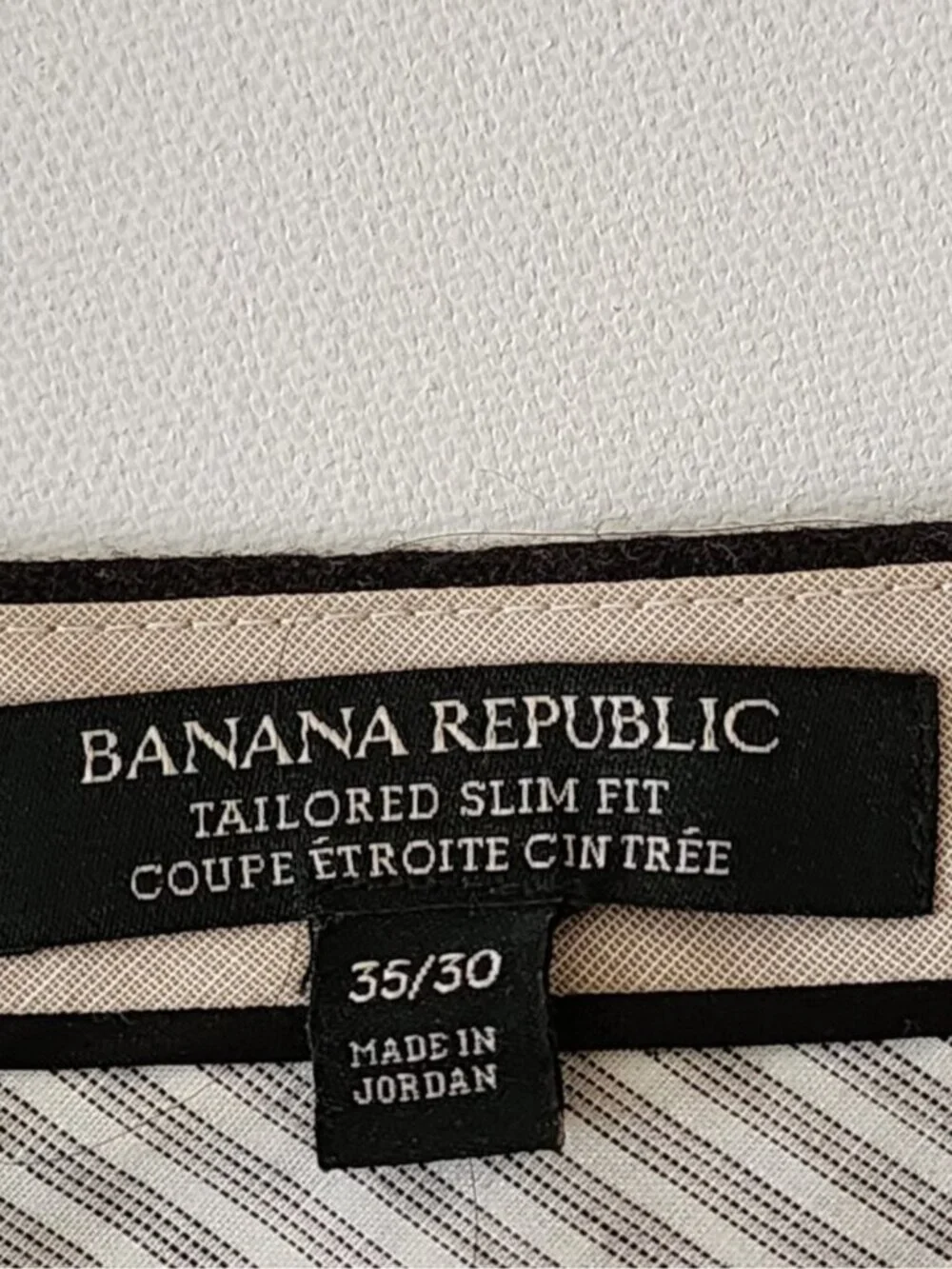 Banana Republic Brown Pinstripe Wool Tailored Slim Fit Pants